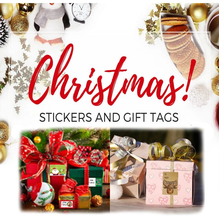 250PCS/1Roll Merry Christmas Sticker Label Santa Claus Sticker for Gifts Christmas Gift tags