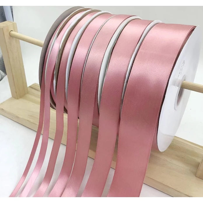 Smokey Pink (0.6cm, 1cm, 2cm, 2.5cm, 4cm) 5 Yards High Quality Satin Ribbon High Quality