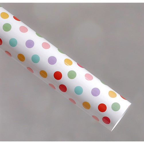 (5pcs) Glossy coated paper red polka dot striped peach heart Bright film wrapping paper