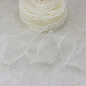 9m Wave Silk Korean Style Gold Edge Organza Ribbon Gift Wrapping Decoration Lace Ribbon