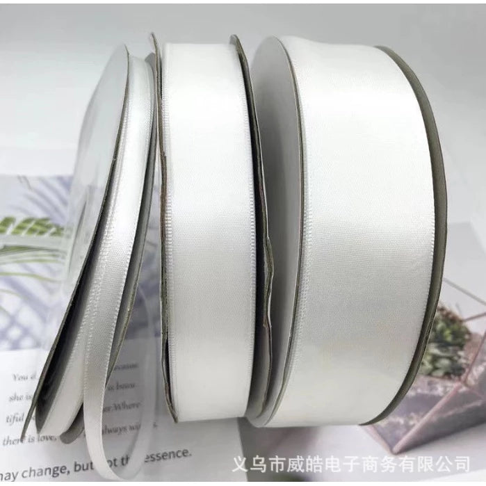 (0.6cm, 1cm, 2cm, 4cm, 5cm) White 5 Yards High Quality Satin Ribbon High Quality Single Face