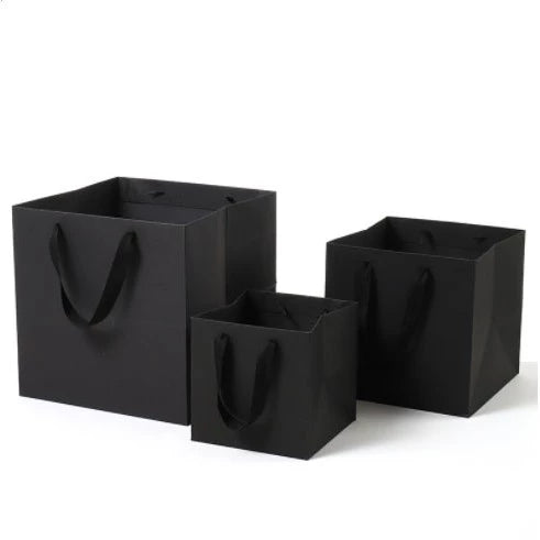 Square Brown/Black cake box Kraft Paper Bag Plain Handbag Gift takeaway Bag Paper bag