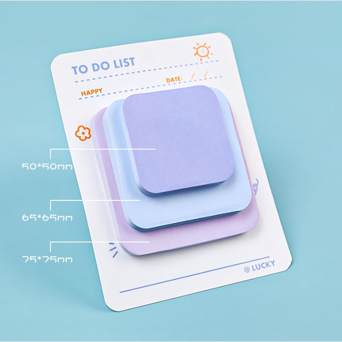 3 Size Square Sticky Notes Creative Paste able 3 Color Paper Memo Pads