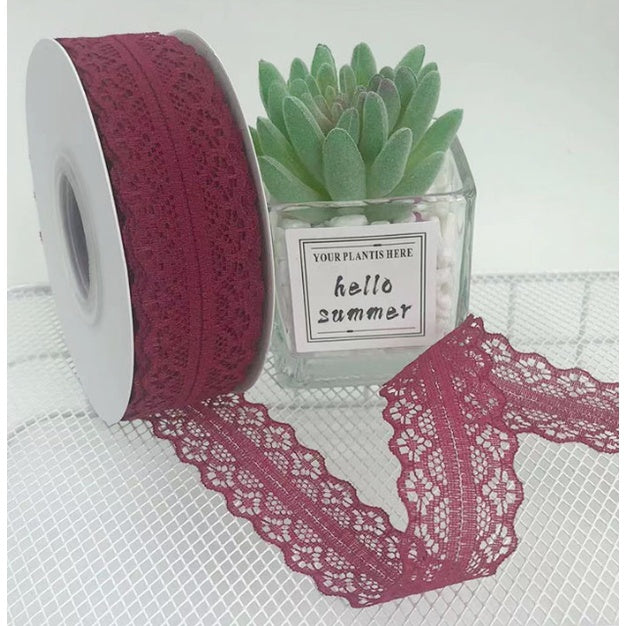3cm (25Yards) Roll lace ribbon DIY made lace streamer bow edging gift ribbon