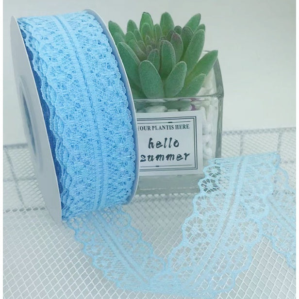 3cm (25Yards) Roll lace ribbon DIY made lace streamer bow edging gift ribbon