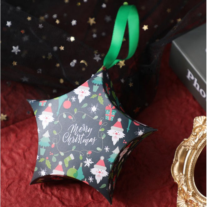 Christmas Party Gift Candy Box (With RIBBON) Xmas Gift Box Star Packaging Box
