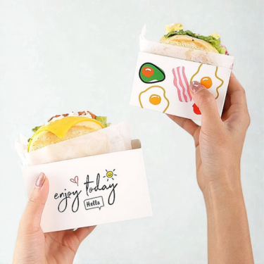 (25pcs) Egg Drop Sandwich Packaging Box Hamburger Bread Toast Box Holder