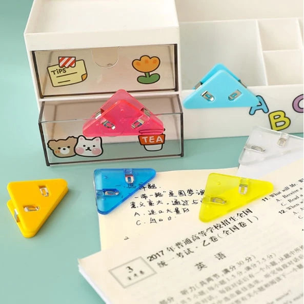 Corner Clips Set Triangle Transparent Page Holder Index Clamp Clip