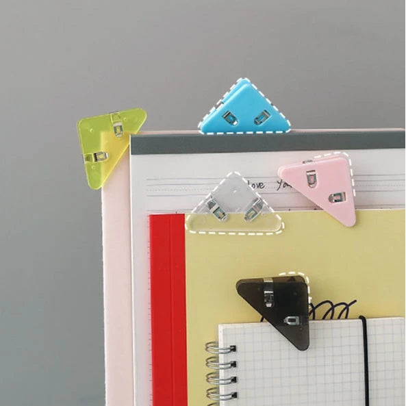 Corner Clips Set Triangle Transparent Page Holder Index Clamp Clip