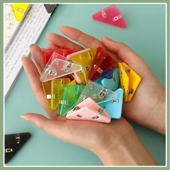 Corner Clips Set Triangle Transparent Page Holder Index Clamp Clip