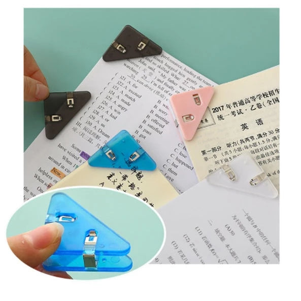 Corner Clips Set Triangle Transparent Page Holder Index Clamp Clip