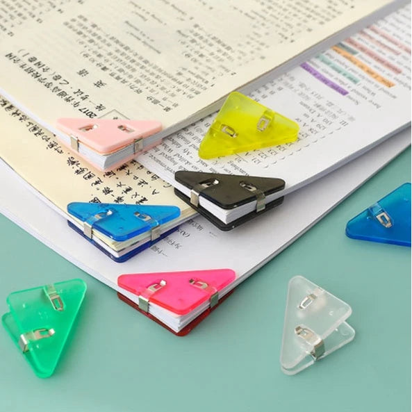 Corner Clips Set Triangle Transparent Page Holder Index Clamp Clip