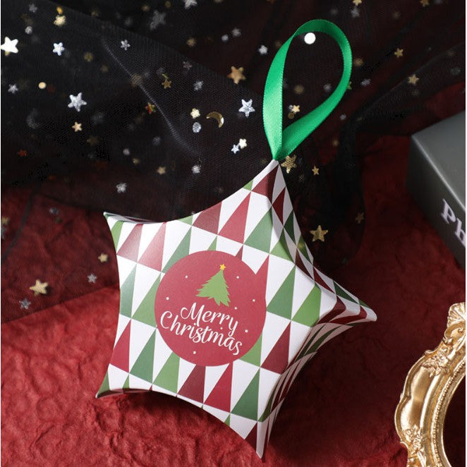 Christmas Party Gift Candy Box (With RIBBON) Xmas Gift Box Star Packaging Box
