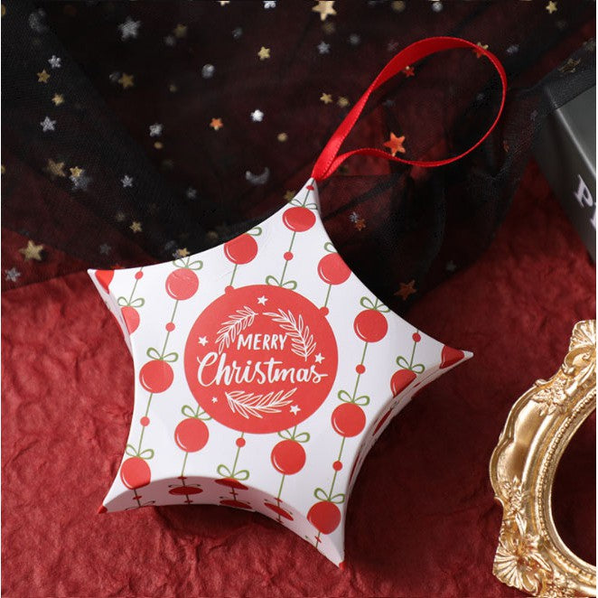 Christmas Party Gift Candy Box (With RIBBON) Xmas Gift Box Star Packaging Box