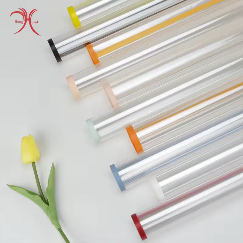 20pcs Clear Colored edge flower wrapping paper cellophane transparent Waterproof bouquet