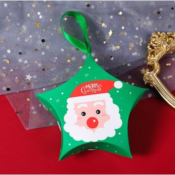 Christmas Party Gift Candy Box (With RIBBON) Xmas Gift Box Star Packaging Box