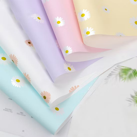20pcs | Daisy Bouquet Wrapping Paper – Fresh as You Floral Design Perfect for fresh bouquets, gift