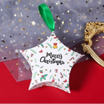 Christmas Party Gift Candy Box (With RIBBON) Xmas Gift Box Star Packaging Box