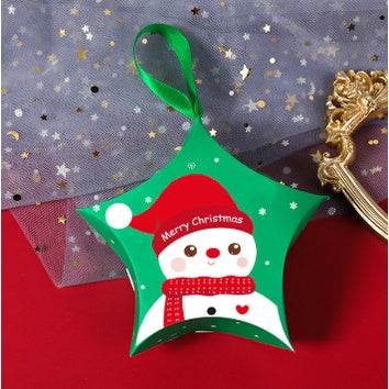 Christmas Party Gift Candy Box (With RIBBON) Xmas Gift Box Star Packaging Box