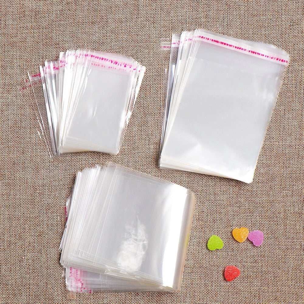 (100pcs) BIG OPP Plastic with Adhesive Tape for Clothes with Air Hole