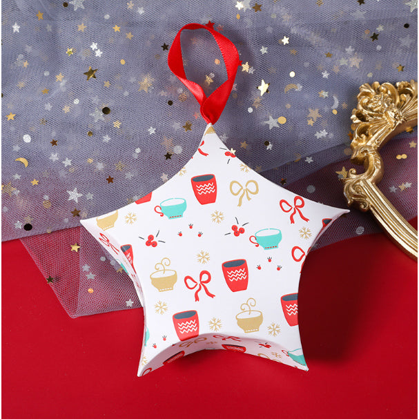 Christmas Party Gift Candy Box (With RIBBON) Xmas Gift Box Star Packaging Box