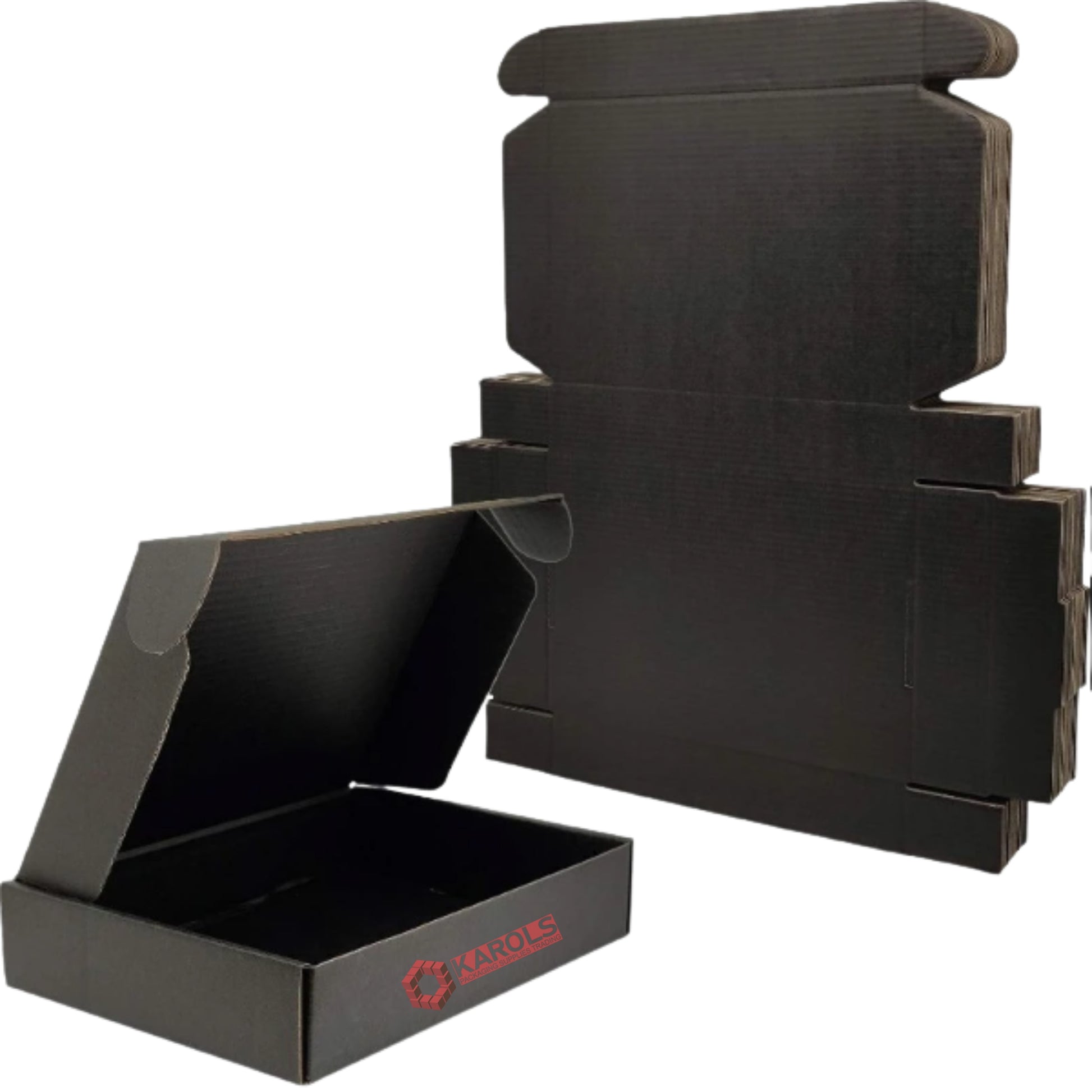 Black Corrugated Mailer Box - Full Color Print | Black/Brown Interior (In Stock)