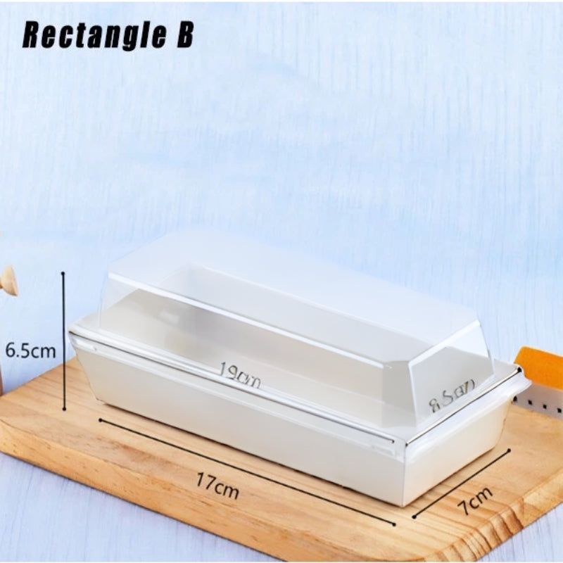 10pcs Transparent Square Cake, Sandwich Kraft Box Pastry Baking Gift Box