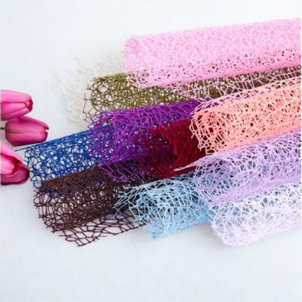 49cm x 5yards | Mesh Web Wrapping Paper Flower Paper Bouquet Jacquard Mesh