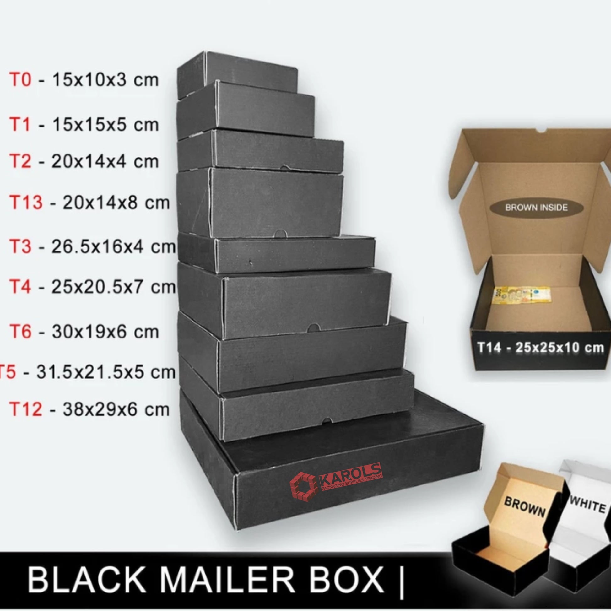 Black Corrugated Mailer Box - Full Color Print | Black/Brown Interior (In Stock)