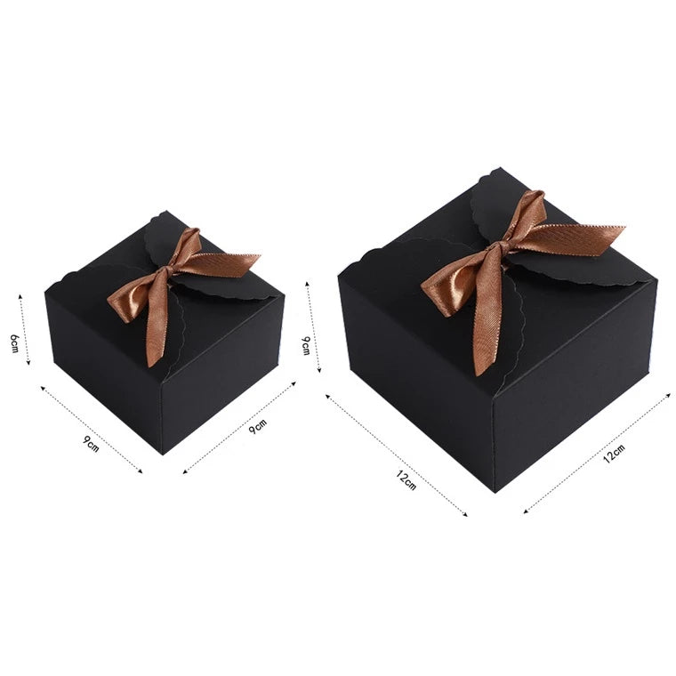 1pc Kraft Paper Gift Box with ribbon for giveaways party and gifts