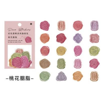 40pcs Wax Seal Stickers Deco PET Transparent Decals Vintage Sealing Stickers Scrapbooking