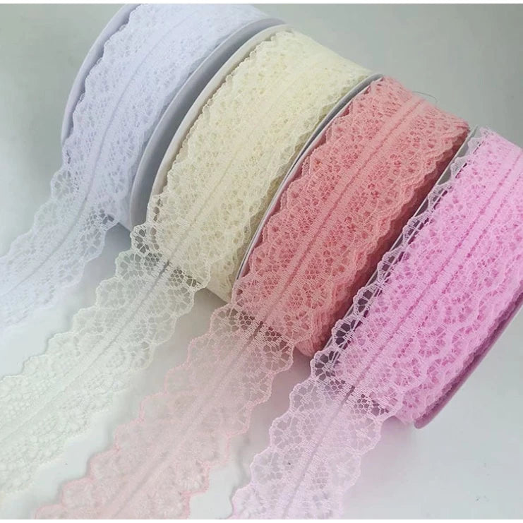 3cm (25Yards) Roll lace ribbon DIY made lace streamer bow edging gift ribbon