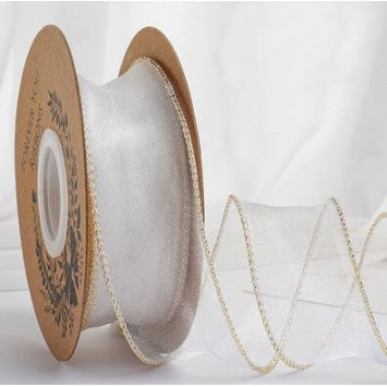 9m Wave Silk Korean Style Gold Edge Organza Ribbon Gift Wrapping Decoration Lace Ribbon