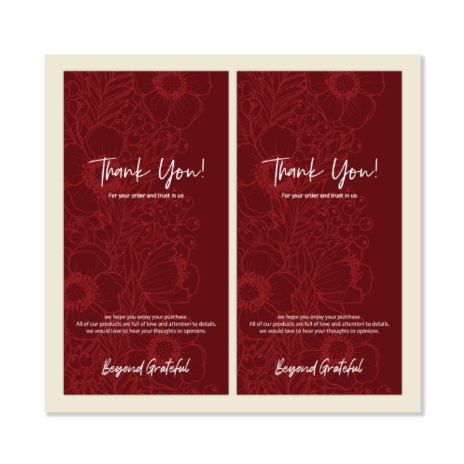 Rectangular green leaf stickers gift box sealed sticker / Rectangle Thankyou gift card