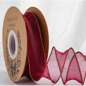 9m Wave Silk Korean Style Gold Edge Organza Ribbon Gift Wrapping Decoration Lace Ribbon