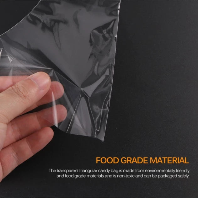 (50pcs) Triangle Transparent Plastic Bag Carrot Candy Bags Kids Birthday Party Decoration