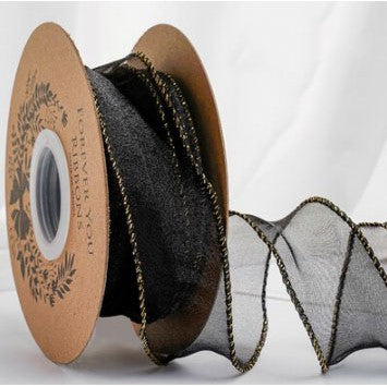 9m Wave Silk Korean Style Gold Edge Organza Ribbon Gift Wrapping Decoration Lace Ribbon