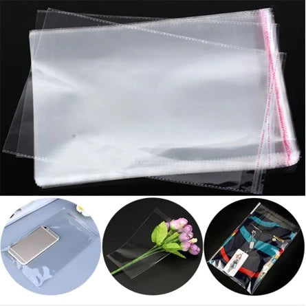 (100pcs) SMALL OPP Plastic with Adhesive Tape for Clothes with Air Hole