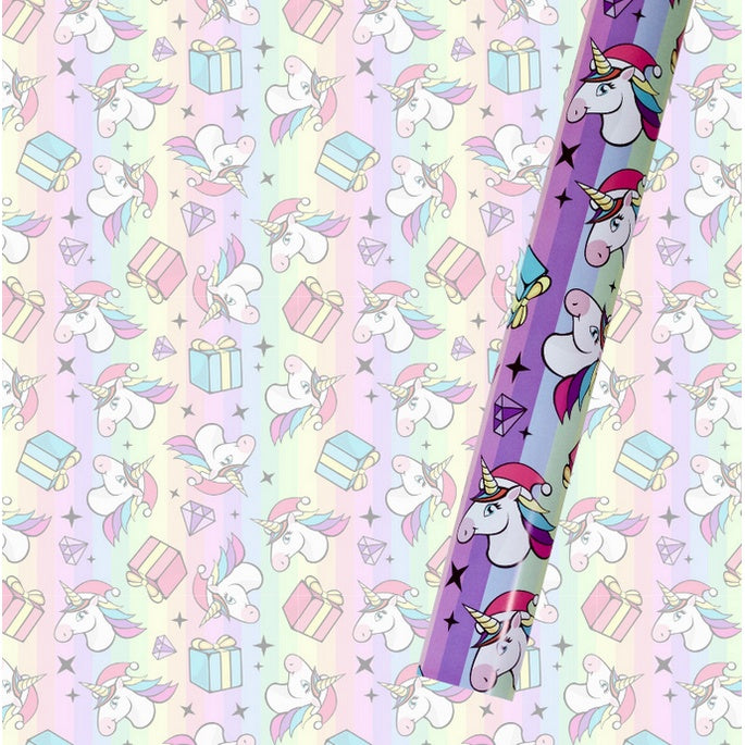 (5pcs) Glossy coated Tropical Rainforest Dinosaur Unicorn Flamingo Gift-Wrapping paper