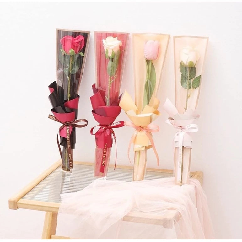 (50pcs) Flower packaging transparent bag Waterproof bouquet packaging bag