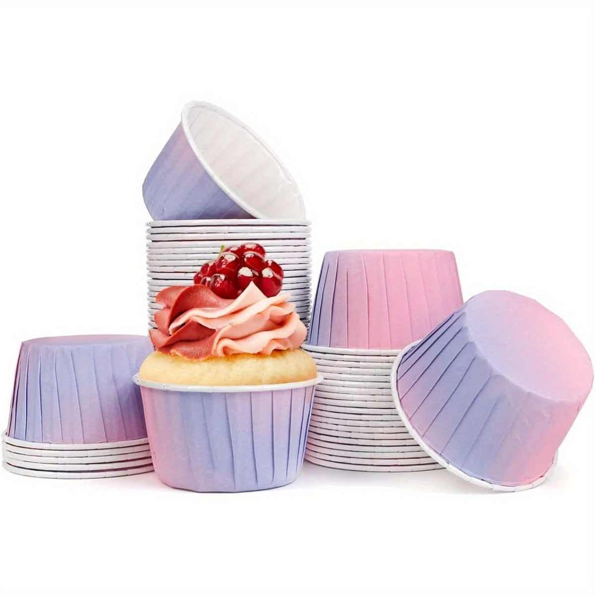 50pcs | GRADIENT Color Baking Cups cupcake liner Egg Tart Baking Wrapper Muffin Liner