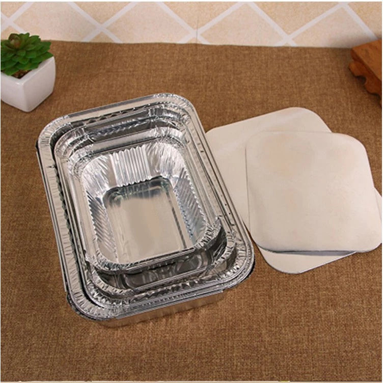 10pcs Aluminum food Trays with Lid disposable lunch box food container Aluminum tray