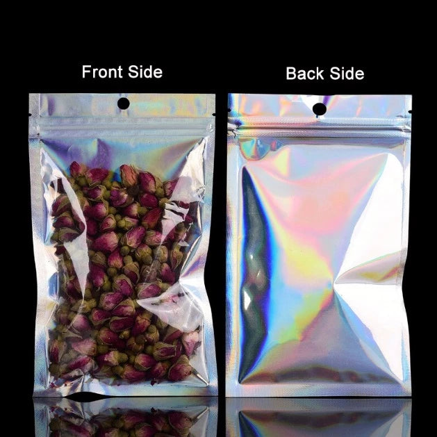 (50pcs) Holographic pouch Laser Storage Bag Gift Packaging Cosmetics Pouch