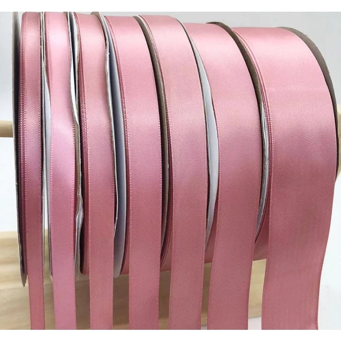 Smokey Pink (0.6cm, 1cm, 2cm, 2.5cm, 4cm) 5 Yards High Quality Satin Ribbon High Quality