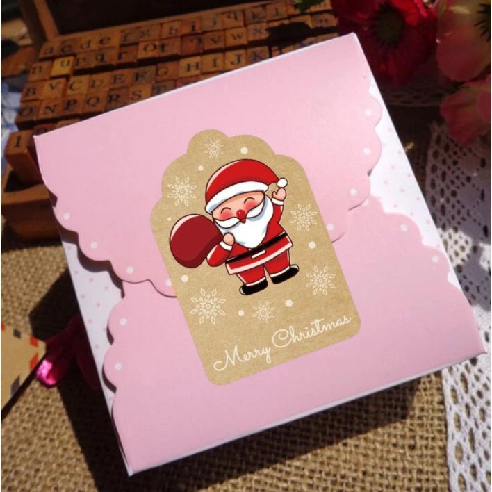 250PCS/1Roll Merry Christmas Sticker Label Santa Claus Sticker for Gifts Christmas Gift tags