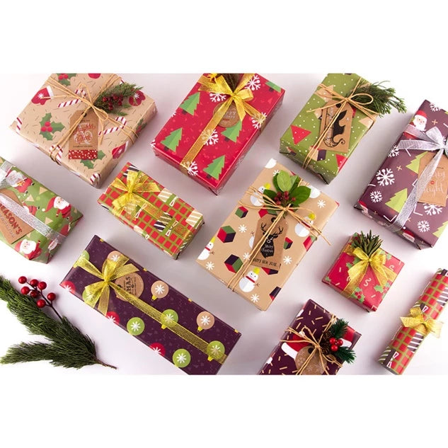 5 Sheets/roll CHRISTMAS Gift Wrapper Christmas Gift Present Paper Gift paper