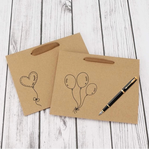 1 Pc (BROWN) Gift Bag with Handles Craft Package Paper Gift Box Jewelry Birthday Packing Bags