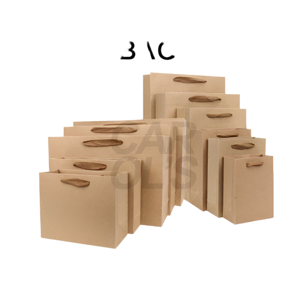 1 Pc (BROWN) Gift Bag with Handles Craft Package Paper Gift Box Jewelry Birthday Packing Bags
