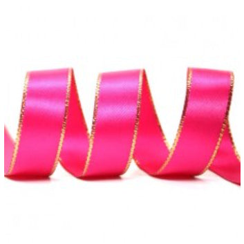 25 Yards/ 2cm High Quality Gold Edge Satin Ribbons Gift Christmas Decoration Packaging