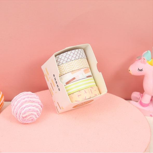 5 Pcs Basic Masking Tape Diary Scrapbooking DIY Decoration Washi Tape